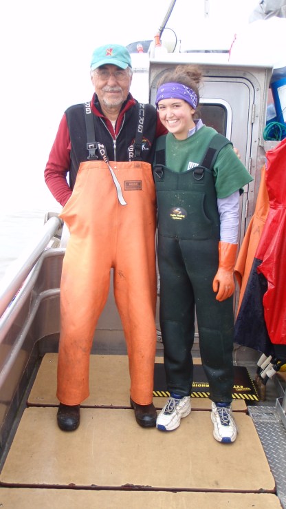 The Captain and his Granddaughter Visiting from Her Set-Net Site
