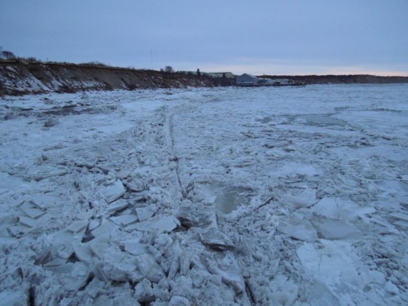 View from Naknek City Dock to Old Red Salmon Cannery