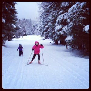 My Juneau Kids Striding and Skating at Eagle Beach Campground